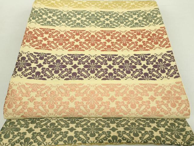 平和屋着物●六通柄袋帯　唐織　有職文様　金糸　正絹　逸品　DABA1772ps 平和屋着物◎六通柄袋帯 唐織 花鳥文 黒地 金銀糸 正絹 逸品