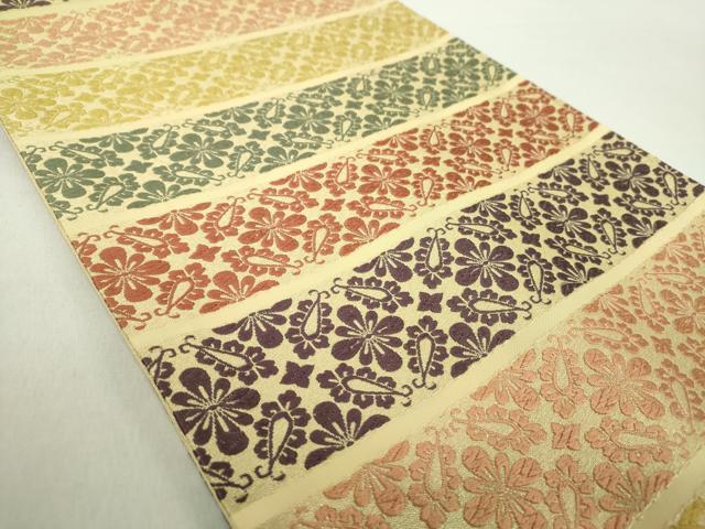 平和屋着物●六通柄袋帯　唐織　有職文様　金糸　正絹　逸品　DABA1772ps 平和屋着物◎六通柄袋帯 唐織 花蝶文 金銀糸 正絹 逸品 AABA6333yx