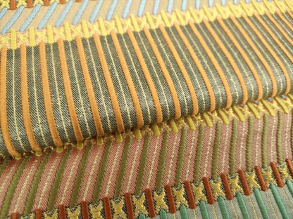 平和屋着物●六通柄袋帯　唐織　横段文　金糸　正絹　逸品　DABA1773ps