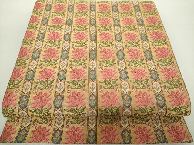 平和屋着物●西陣　川島織物　全通柄袋帯　草花文　金糸　正絹　逸品　DABA1780ps 平和屋着物○西陣 川島織物 全通柄袋帯 草花文 金糸 正絹 逸品 DABA1780ps