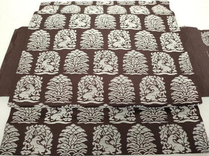 平和屋着物●つけ帯　名物裂　花兎　正絹　逸品　DABA1789ps