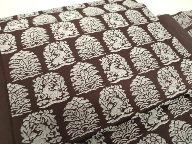 平和屋着物●つけ帯　名物裂　花兎　正絹　逸品　DABA1789ps