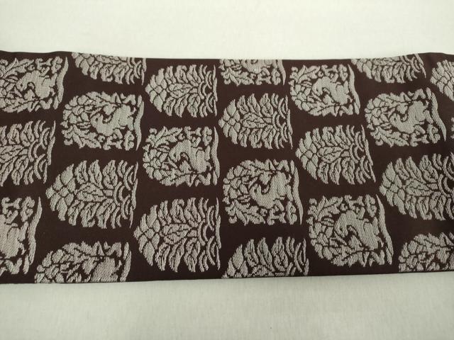 平和屋着物●つけ帯　名物裂　花兎　正絹　逸品　DABA1789ps