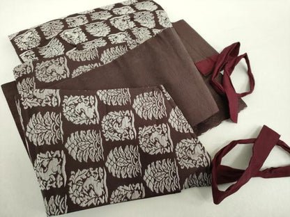 平和屋着物●つけ帯　名物裂　花兎　正絹　逸品　DABA1789ps