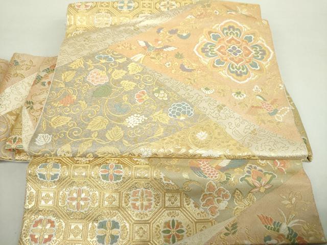平和屋着物●西陣　服部織物謹製　ワンタッチつけ帯　正倉院鳳凰花文　金糸　正絹　逸品　DABA1790ps
