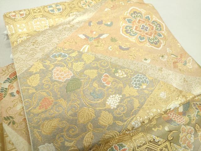 平和屋着物●西陣　服部織物謹製　ワンタッチつけ帯　正倉院鳳凰花文　金糸　正絹　逸品　DABA1790ps