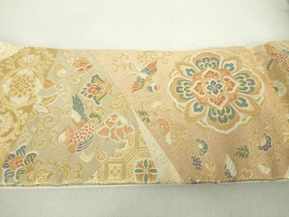 平和屋着物●西陣　服部織物謹製　ワンタッチつけ帯　正倉院鳳凰花文　金糸　正絹　逸品　DABA1790ps