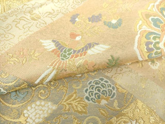 平和屋着物●西陣　服部織物謹製　ワンタッチつけ帯　正倉院鳳凰花文　金糸　正絹　逸品　DABA1790ps