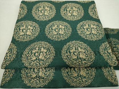 平和屋着物●九寸名古屋帯　花鳥丸文　正絹　逸品　DABA1803ps