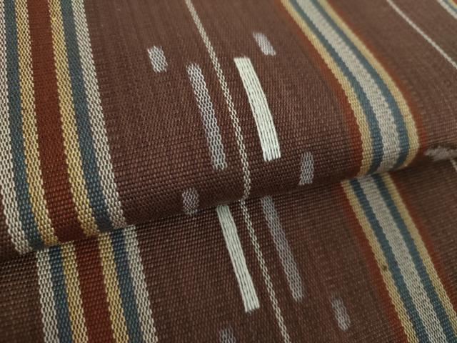 平和屋着物●八寸名古屋帯　琉球絣文様　正絹　逸品　DABA1804ps