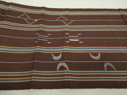 平和屋着物●八寸名古屋帯　琉球絣文様　正絹　逸品　DABA1804ps
