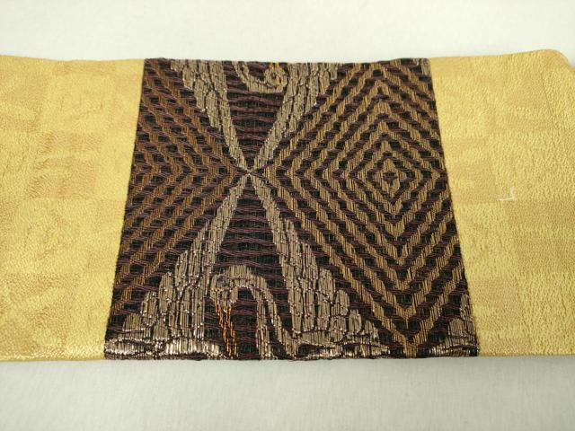 平和屋着物●極上　創業280年　誉田屋源兵衛　九寸名古屋帯　双鶴菱　金糸　正絹　逸品　未使用　DABA1810ps