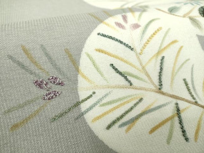 平和屋着物●中国三大刺繍　相良刺繍　九寸名古屋帯　手描き　花丸文　金彩　正絹　逸品　未使用　DABA1815ps