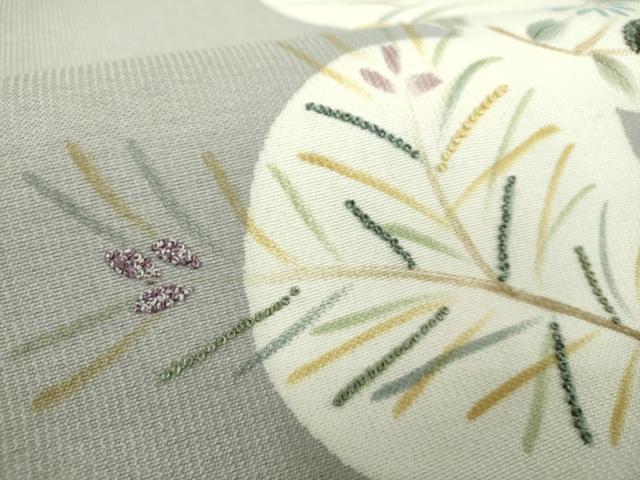 平和屋着物●中国三大刺繍　相良刺繍　九寸名古屋帯　手描き　花丸文　金彩　正絹　逸品　未使用　DABA1815ps