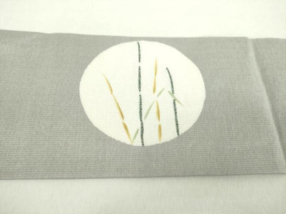 平和屋着物●中国三大刺繍　相良刺繍　九寸名古屋帯　手描き　花丸文　金彩　正絹　逸品　未使用　DABA1815ps