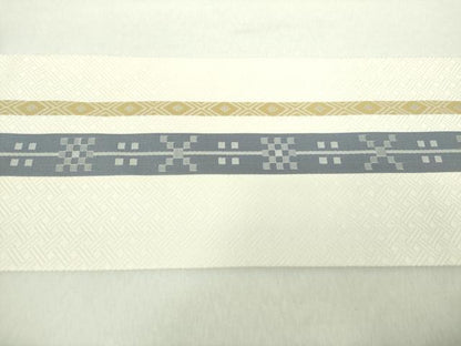 平和屋着物●九寸名古屋帯　間道　正絹　逸品　未使用　DABA1816ps