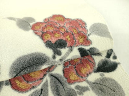 平和屋着物●京友禅作家　山科春宣　九寸名古屋帯　手描き　枝花文　金彩　正絹　逸品　DABA1818ps