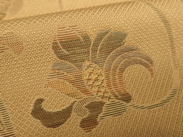 平和屋着物●本場筑前博多織 八寸名古屋帯 更紗花文 正絹 逸品 DABA1831ps