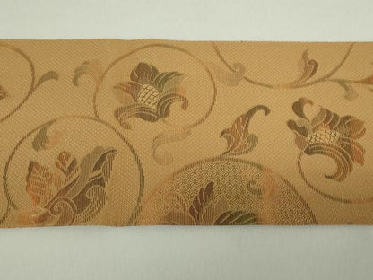 平和屋着物●本場筑前博多織 八寸名古屋帯 更紗花文 正絹 逸品 DABA1831ps