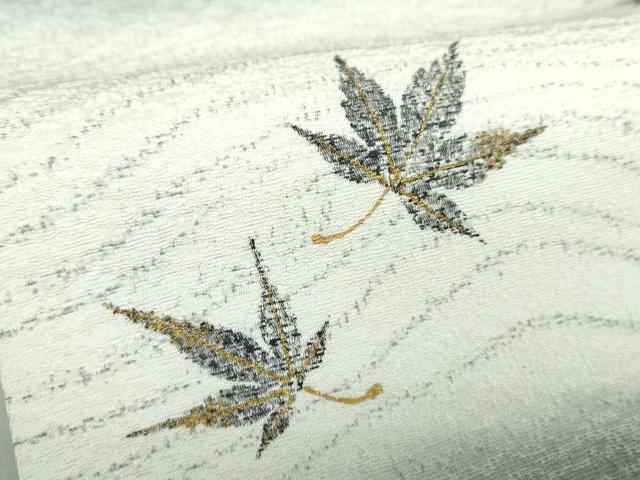 平和屋着物●九寸名古屋帯　竜田川　金彩　正絹　逸品　未使用　DABA1838ps