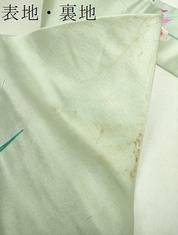 平和屋着物●アンティーク　大正ロマン　九寸名古屋帯　総手刺繍　草花文　金糸　正絹　逸品　DABA1840ps