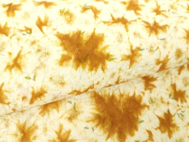 平和屋着物●全通柄九寸名古屋帯　総絞り　草花文　正絹　逸品　DABA1844ps
