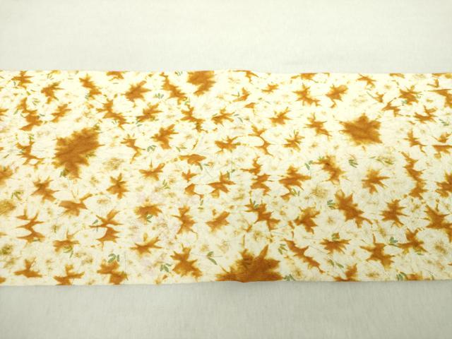 平和屋着物●全通柄九寸名古屋帯　総絞り　草花文　正絹　逸品　DABA1844ps