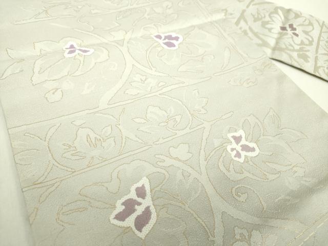 平和屋着物●九寸名古屋帯　唐織　横段花文　金糸　正絹　逸品　DABA1848ps