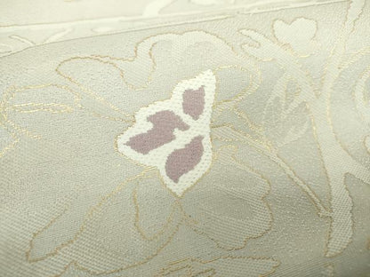 平和屋着物●九寸名古屋帯　唐織　横段花文　金糸　正絹　逸品　DABA1848ps