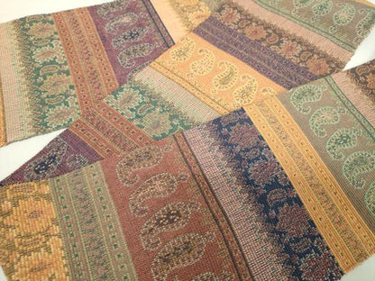 平和屋着物●織物一筋名門 織悦 半幅帯 ペイズリー花文 正絹 逸品 DABA1856ps