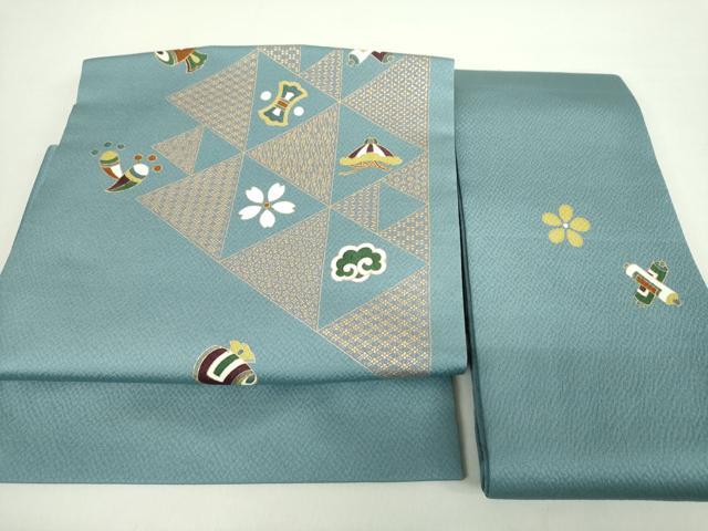 平和屋着物●つけ帯　鱗宝尽くし花文　金彩　正絹　逸品　未使用　DABA1857ps