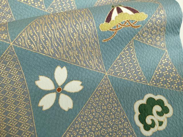 平和屋着物●つけ帯　鱗宝尽くし花文　金彩　正絹　逸品　未使用　DABA1857ps