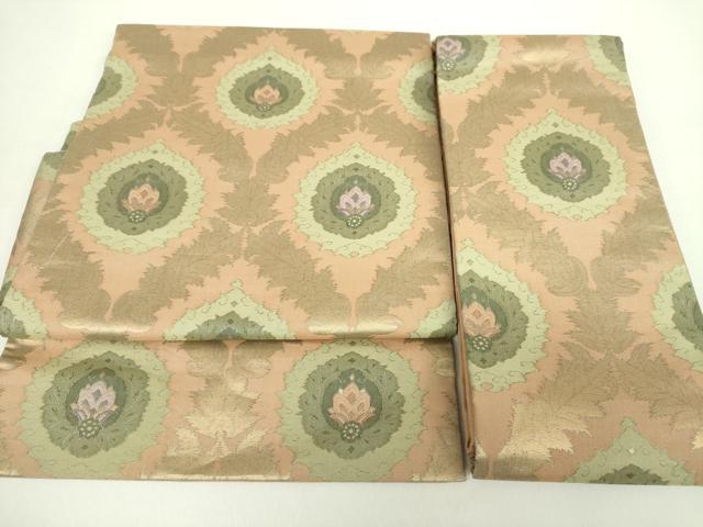 平和屋着物●つけ帯　六寿織　更紗花菱　金糸　正絹　逸品　DABA1858ps 平和屋着物○つけ帯 六寿織 更紗花菱 金糸 正絹 逸品 DABA1858ps