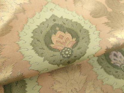 平和屋着物●つけ帯　六寿織　更紗花菱　金糸　正絹　逸品　DABA1858ps