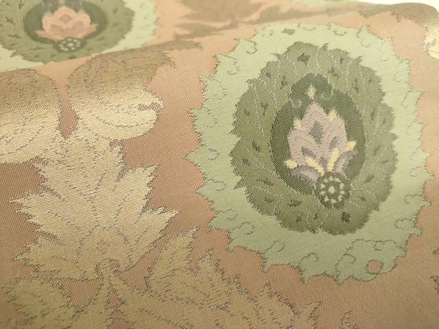 平和屋着物●つけ帯　六寿織　更紗花菱　金糸　正絹　逸品　DABA1858ps 平和屋着物○つけ帯 六寿織 更紗花菱 金糸 正絹 逸品 DABA1858ps
