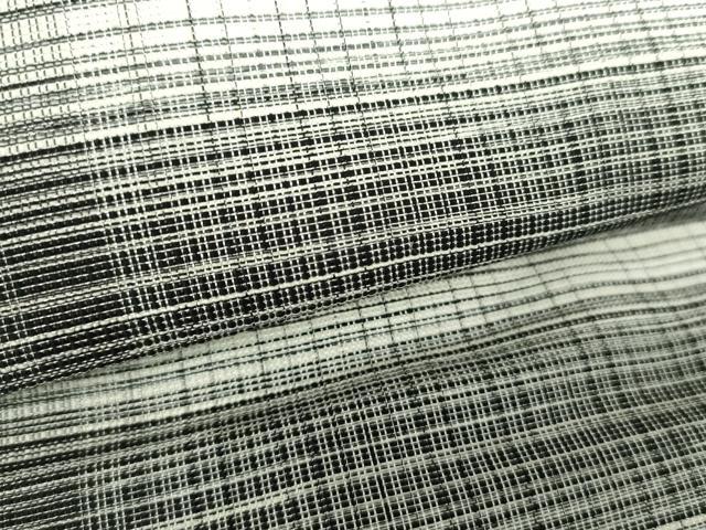 平和屋着物●つけ帯　格子　銀糸　正絹　逸品　DABA1860ps
