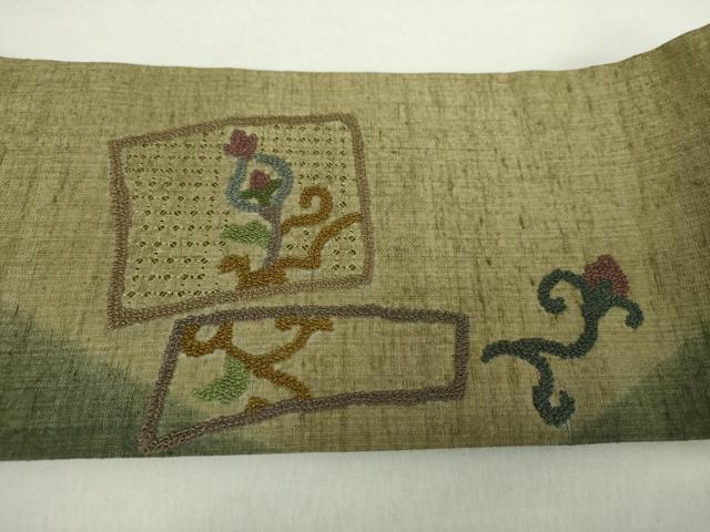 平和屋着物●中国三大刺繍 スワトウ相良刺繍 総刺繍 ワンタッチつけ帯 紬地 やまと誂製 説明書・専用帯板付き 正絹 逸品 未使用 DABA1863ps