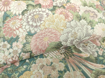 平和屋着物●ワンタッチつけ帯　唐織　吉祥鳳凰花文　金糸　正絹　逸品　DABA1865ps