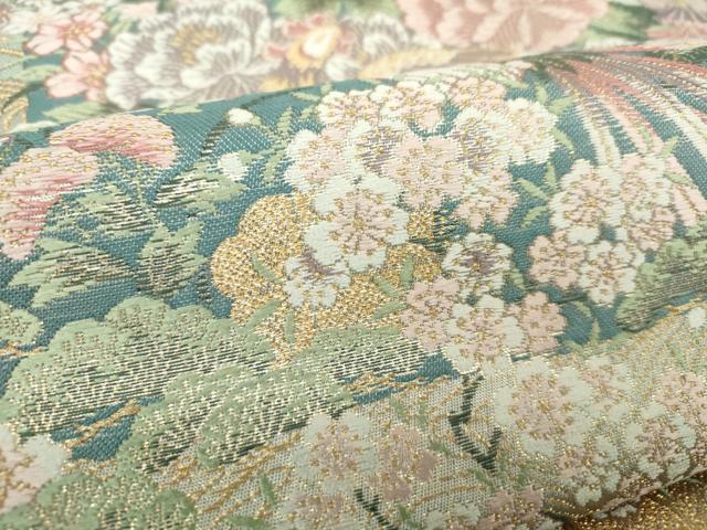 平和屋着物●ワンタッチつけ帯　唐織　吉祥鳳凰花文　金糸　正絹　逸品　DABA1865ps 平和屋着物○ワンタッチつけ帯 唐織 吉祥鳳凰花文 金糸 正絹 逸品