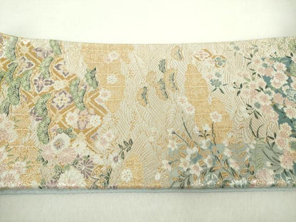 平和屋着物●ワンタッチつけ帯　唐織　吉祥鳳凰花文　金糸　正絹　逸品　DABA1865ps