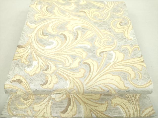 平和屋着物▽六通柄袋帯　スリーシーズン　春夏秋　唐織　向かい鳥草花文　正絹　逸品　DABD6945cm 平和屋着物▽六通柄袋帯 スリーシーズン 春夏秋 唐織 向かい鳥草花文