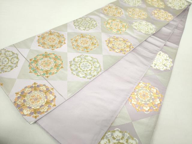 平和屋着物●西陣　白綾苑大庭　六通柄袋帯　唐織　菊　正絹　逸品　DABE1363op 平和屋着物○西陣 白綾苑大庭 六通柄袋帯 唐織 菊 正絹 逸品