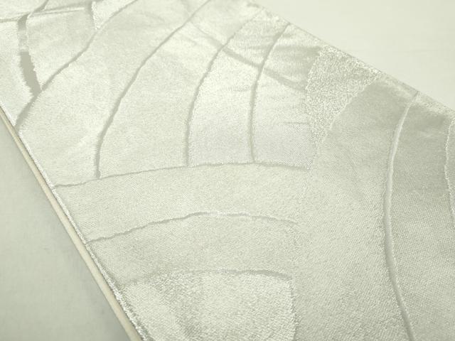 平和屋着物●西陣　白綾苑大庭　六通柄袋帯　青海波　銀糸　証紙付き　正絹　逸品　DABA1871ps
