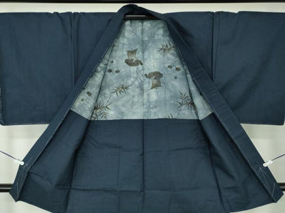 平和屋着物●男性 紬 アンサンブル 長羽織 100亀甲 総詰め 正絹 逸品 未使用 DABA1873ps