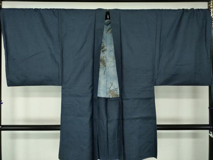 平和屋着物●男性 紬 アンサンブル キングサイズ 長羽織 100亀甲 総詰め 正絹 逸品 未使用 DABA1874ps