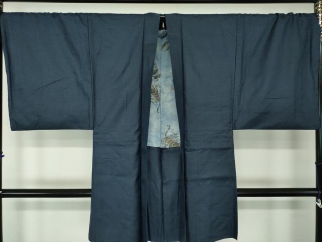 平和屋着物●男性 紬 アンサンブル キングサイズ 長羽織 100亀甲 総詰め 正絹 逸品 未使用 DABA1874ps