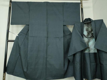 平和屋着物●男性 本場大島紬 アンサンブル 長羽織 100亀甲 総詰め 正絹 逸品 DABA1879ps