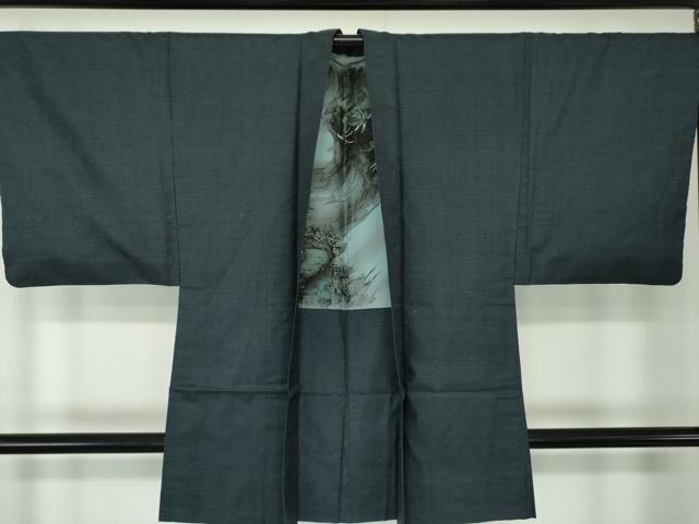 平和屋着物●男性 本場大島紬 アンサンブル 長羽織 100亀甲 総詰め 正絹 逸品 DABA1879ps