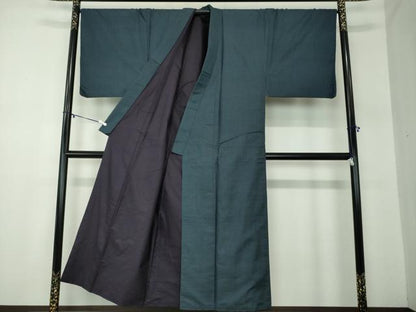 平和屋着物●男性　本場大島紬　アンサンブル・長襦袢(袷)セット　長羽織　100亀甲　総詰め　正絹　逸品　DABA1880ps