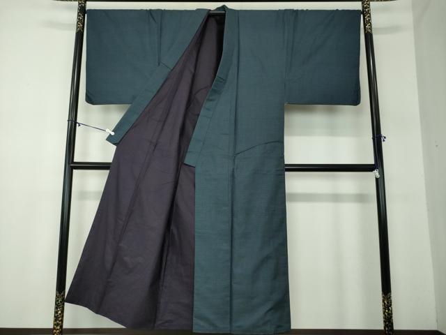 平和屋着物●男性　本場大島紬　アンサンブル・長襦袢(袷)セット　長羽織　100亀甲　総詰め　正絹　逸品　DABA1880ps